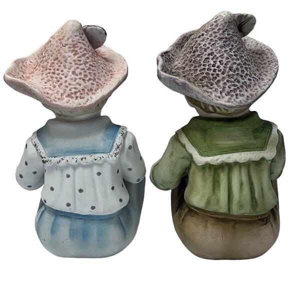 Andrea by Sadek Piano Babies #6162 Bisque Porcelain Figurines Set of 2 Vintage - Picture 3 of 7